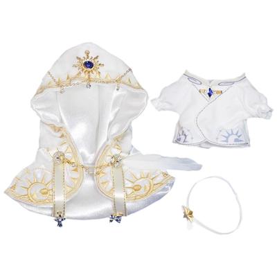 Niannyyhouse 10cm20cm Plüsch Kleidung Robe Gürtel Magischer Umhang Baumwollpuppe Anziehen (Weiß, 10cm)