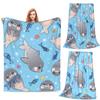 Kawaii Seal Pattern Blankets Flannel Sofa Throw Blanket Lightweight for Home Bedroom Outdoor Throws Bedspread Quilt