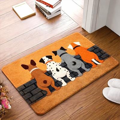 Cute Dogs Back View Door Mat Funny Dalmatian Puppy Welcome Doormat Non Slip Entrance Rug Washable Floor Carpet Kitchen Bath Mats