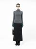 Chaenseseunoi Back-Slit Wool Long Skirt - Black /W244Sk01Bk