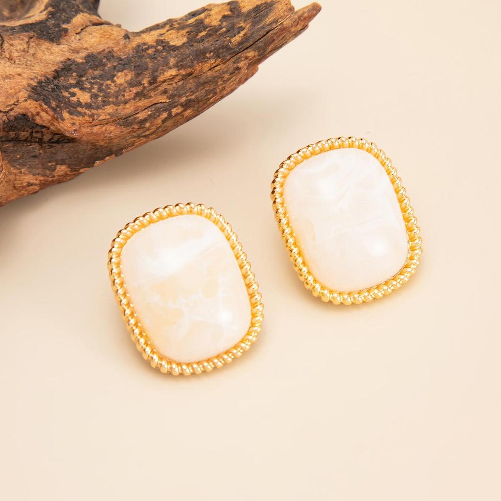 Retro Gradient Resin Geometric Earrings for Women, Luxurious Earrings, Fashionable Jewelry, Party Gifts, Daily Accessories