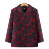 2026 Plus Size Printed Jacket for Middle-aged and Elderly Women, Spring/Autumn, Loose & Slimming, Lapel Top