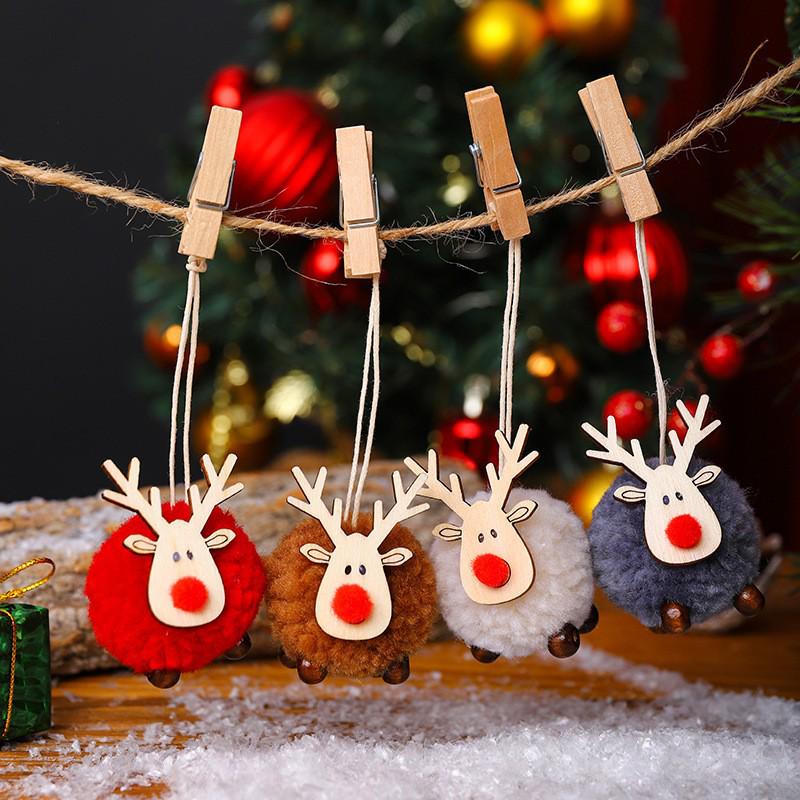 Cartoon Wool Felt Deer Christmas Ornament - Tree Decoration Gift