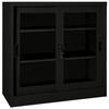 VidaXL Sliding Door Cabinet Black 90x40x90 Cm Steel