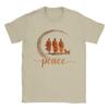 Mens TShirt Peace Walking Monks Minimalist Zen Vintage 100 Cotton Tees Short Sleeve  T Shirt O Neck Clothes Graphic