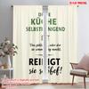 2pcs 2D Flat Printing Window Curtains Kitchen Self Cleaning Funny Sign 100% Polyester Fabric Without Electricity Festive Wall