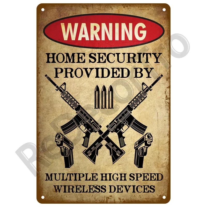 Metal Sign Decorative Wall Plate Art Beware Plaque Metal Vintage Decor Accessories Warning Danger Tin Sign Poster Caution Beware