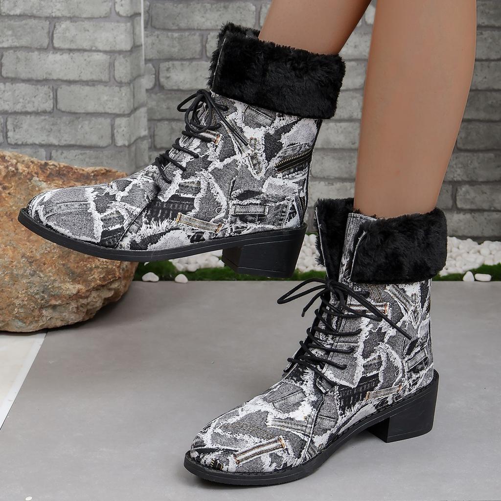 New Falshion  Boots Women  Lace Up Warm High Quality  Short Boots