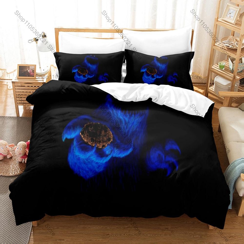 Cool Lovely Cartoon Monster Cookie Pattern Bedding Set 1 Duvet Cover + 2 Pillowcases HD Digital Print Bed Linen