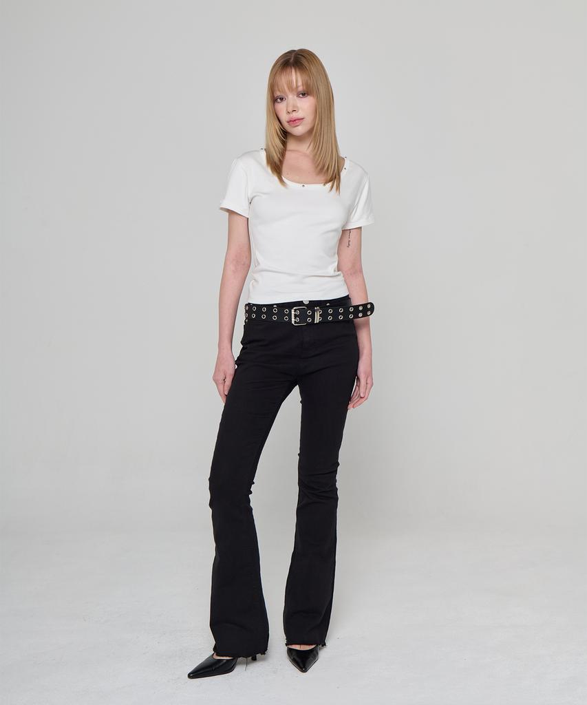5OML Rivet Short Sleeve White