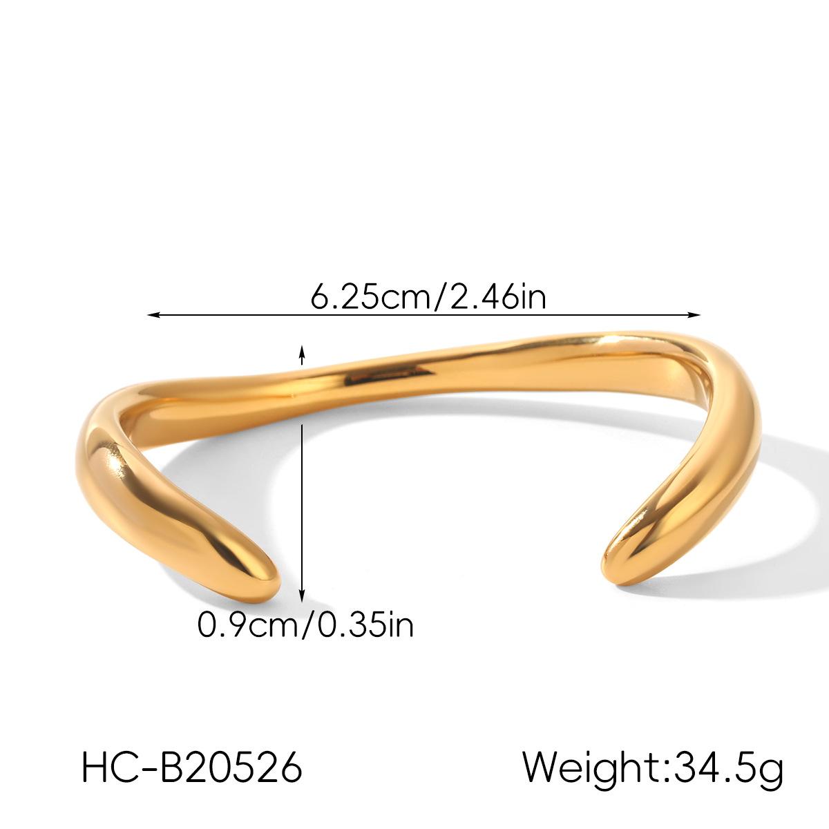 

Open bangle light luxury high-end 18k gold stainless steel wrist jewelry non-fading titanium steel accessories золотий
