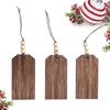 12Pieces Customizable Wood Nameplates Christmas Stocking Hanging Name Tagged with Wood Beads for DIY Home Decorations