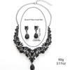 European and American cross-border Amazon bridal rhinestone necklace earrings set luxury fashion women's party and banquet accessories