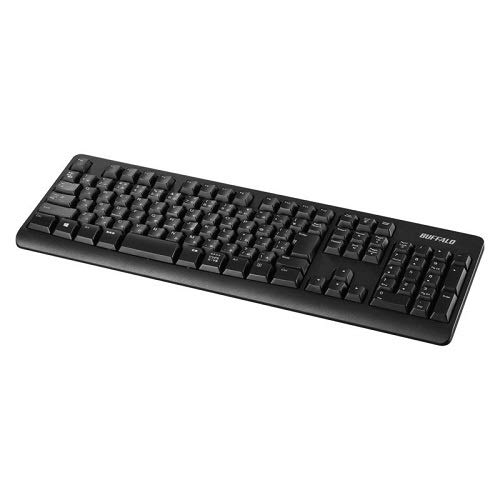 BUFFALO Kabelloses 2,4 GHz Vollständige Tastatur Leise Maus Set Schwarz BSKBW120SBK