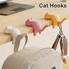 3Pcs Cute Portable Cat Bag Hook Hanger Table Hook Handbag Backpack Travel Bag Organizer Holder Home Office Decor Desk Side Hooks