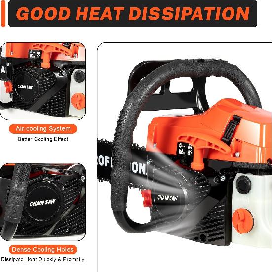 

Улучшенная бензопила 58 куб.см 20 дюймов 2-тактная бензопила с воздушным охлаждением Бензопила Ручная бензопила для резки дерева