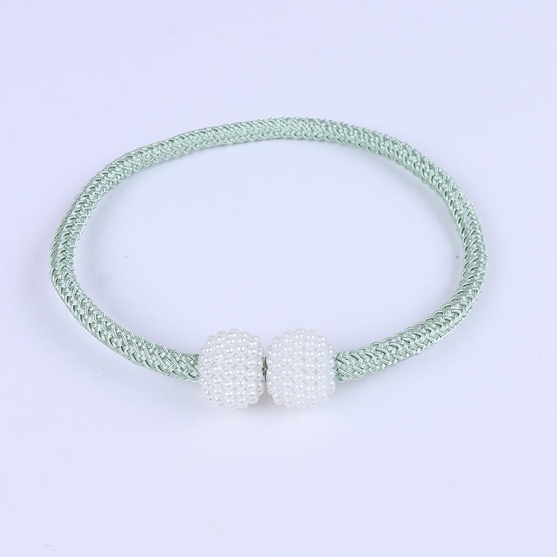 No-Drill Small Pearl Magnetic Curtain Tiebacks Rope Buckle Straps
