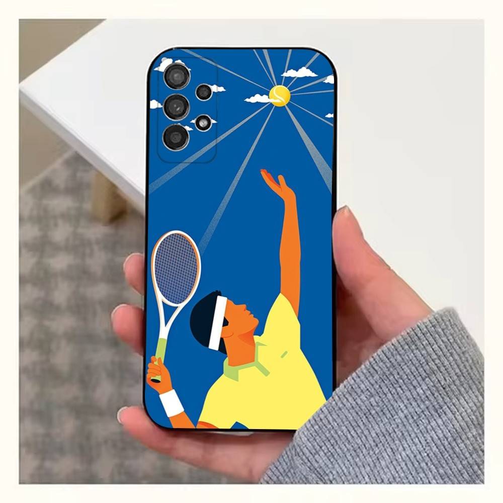 Tennis Sport Phone For Samsung S22,S25,S24,S23,Ultra,FE,Plus,S21,S20,S10,S9,Lite,Soft Silicone Black