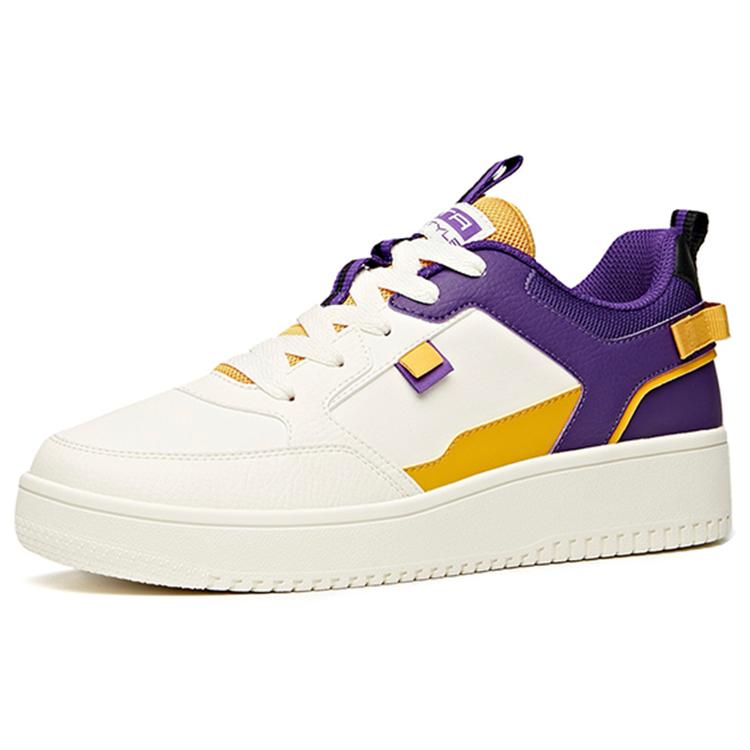 New Anta Anti Slip And Wear Resistant Lightweight Low Top Skateboard Shoes White Purple Yellow 912018066-14