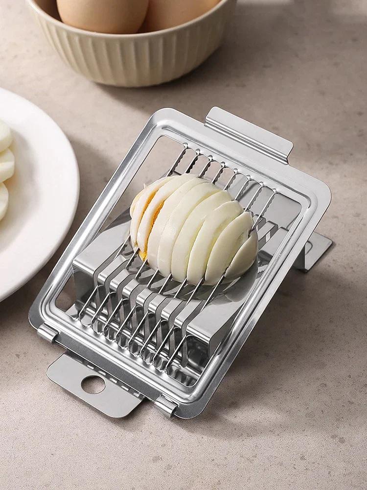 Egg Slicer Multi-function Manual Stainless Steel Boiled Egg Kiwi Strawberry Soft Fruits Cutter Household Kitchen Accessories