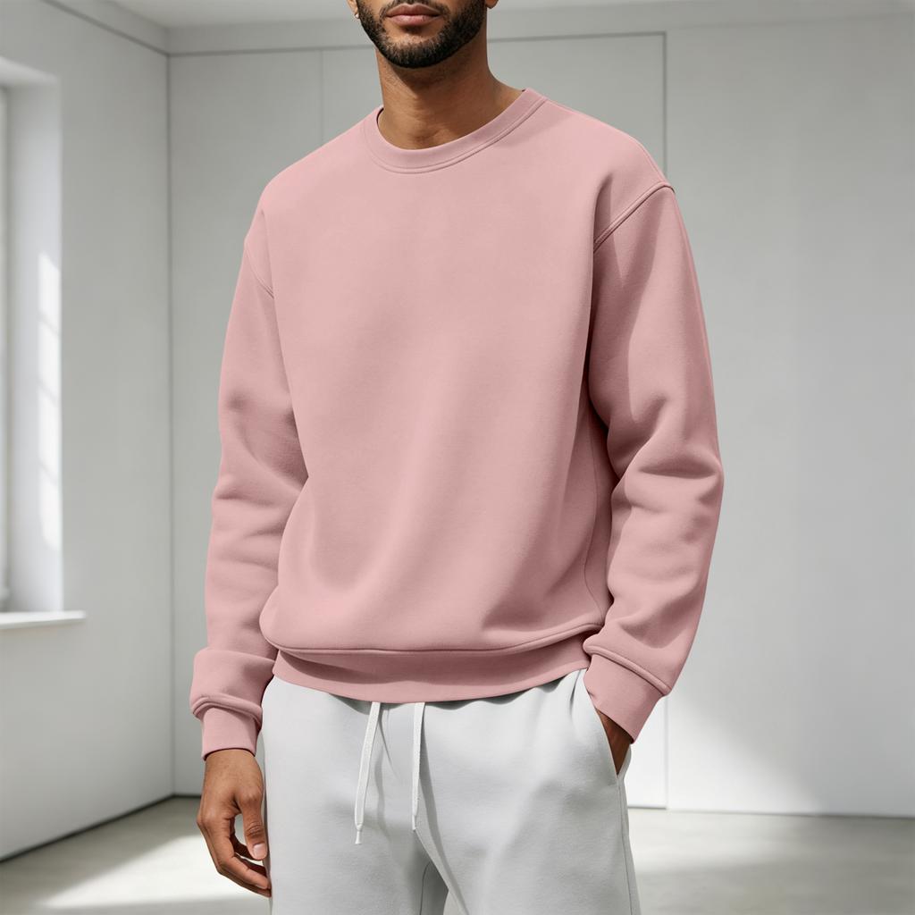 Men's Casual Loose Fit Crewneck Sweatshirt for Fall and Winter
