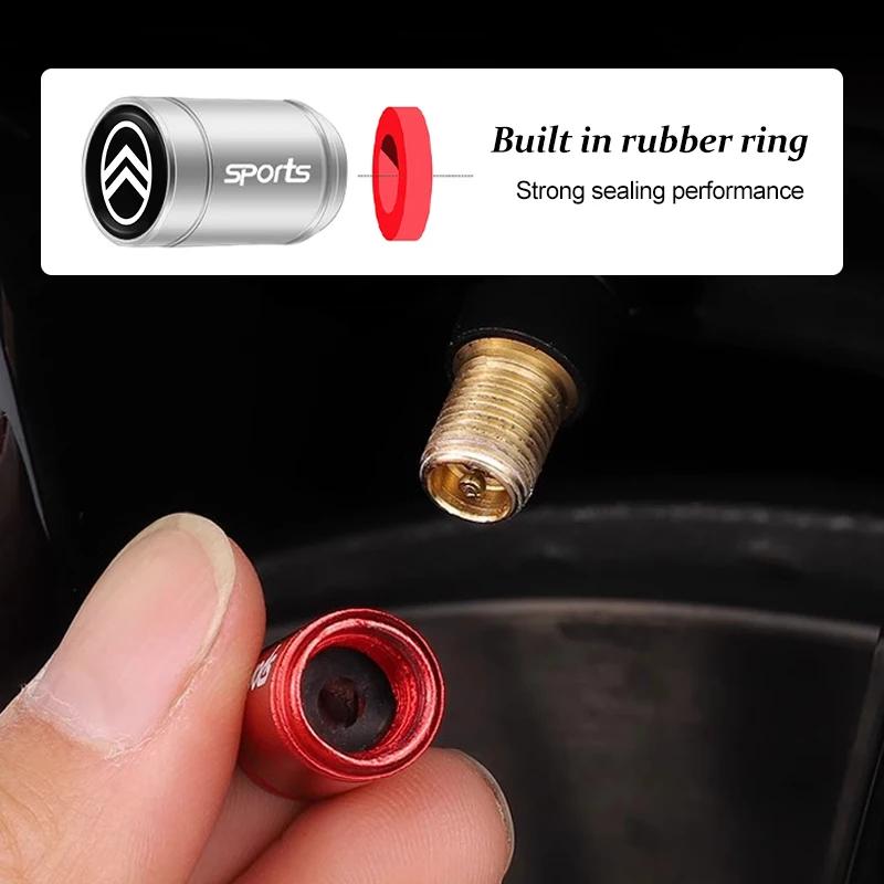 4 Stück Auto Radnabenventil 3D Metall Staubdicht Reifenventilkappe Für Citroen Celysee C6 C3 C5 C1 C2 C4 Aircross Picasso Cactus Berling
