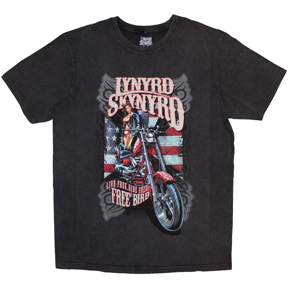 Lynyrd Skynyrd Unisex Stone Wash T-Shirt: Ride Free (Large) 2XL