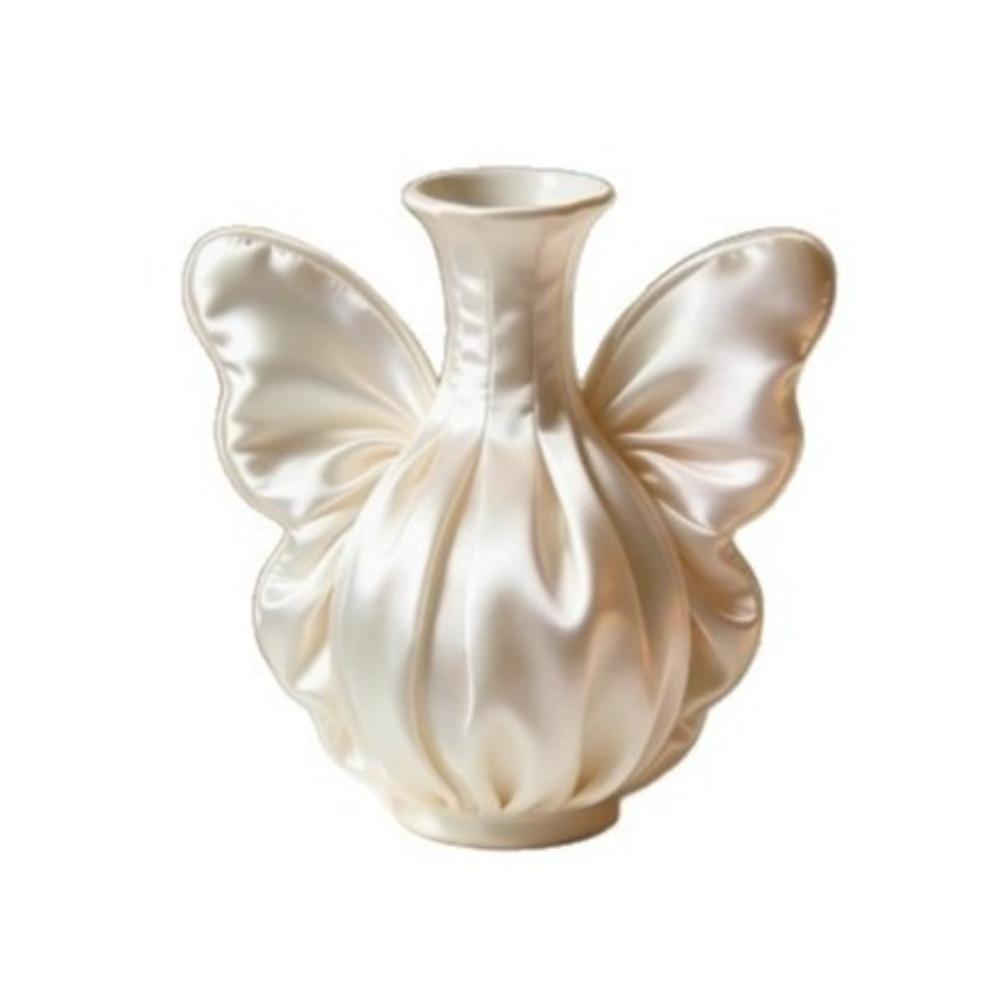 Nordic Style Butterfly Wing Vase 3D Printed Bud Vase Flower Arrangement Vase  Dining Tables 3.15x2.36 in белый