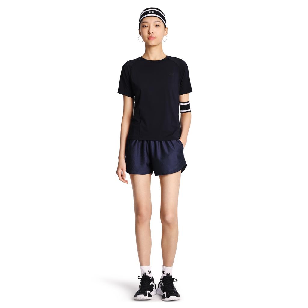 Under Armour Outdoor Knitted Training Sports Casual Simple Solid Color Breathable Commuting Versatile Short Sleeve T-Shirt Women tops 6014377-001