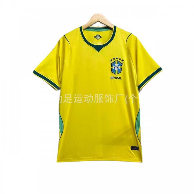 Maglia da Calcio Casa Trasferta Nazionale Brasiliana Neymar 10 Stampa Corona Edizione Fan Manica Corta