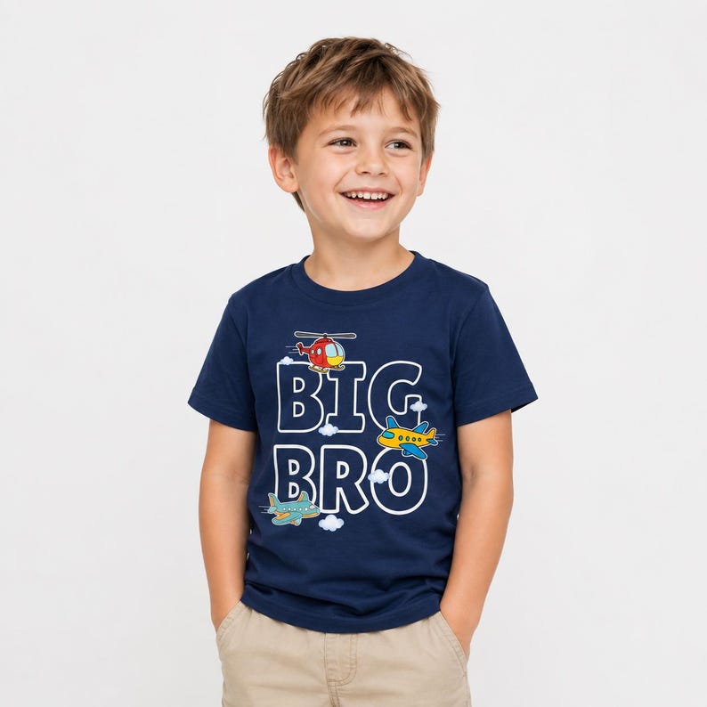 Big Bro Airplane Shirt, Aviation Big Brother Tee, Airplane Toddler Shirt, Helicopter Kids Shirt, Pregnancy Announcet Brother Shirt 150