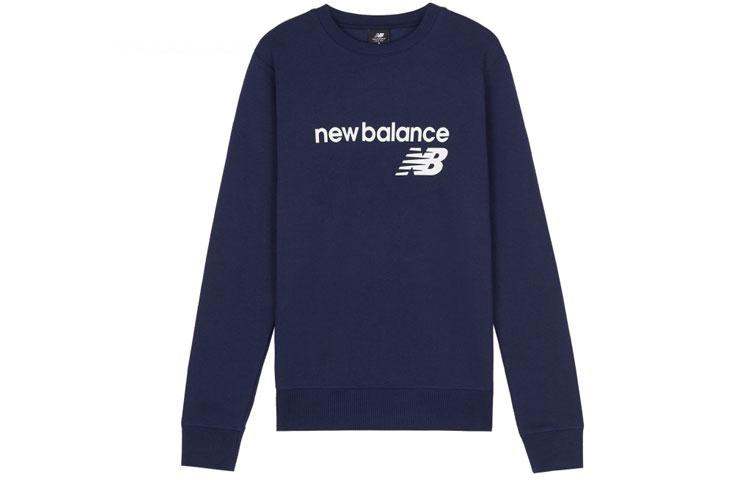 New Balance Sweatshirts Women s Dark Blue Crew Neck Thickened Regular WT03811-PGM S