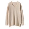 Autumn/Winter 2025 Women's V-neck Loose Cashmere Sweater - Thick Knit Lazy Style Pullover
