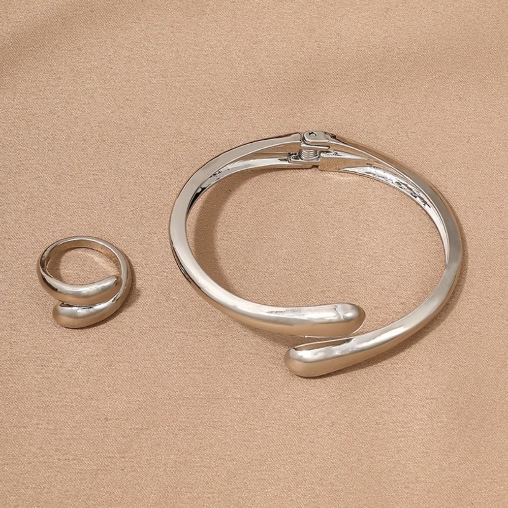 2/3 Stück Punk Wassertropfen Torques Choker Halskette Verstellbare Ringe Party Grunge Schmuckset Braut