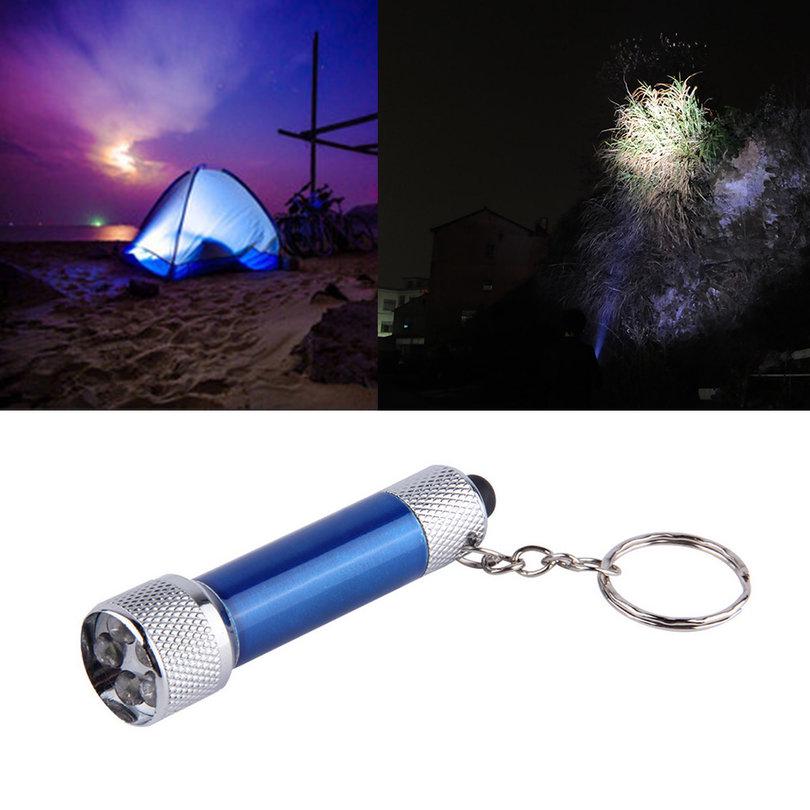 ACEHE Portable 5 LED Mini Flashlight Light Torch Aluminum Keychain KeyRing Chain SBH