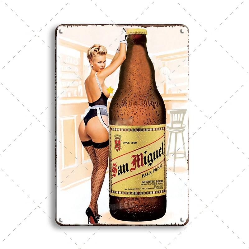 Vintage French Beer Tin Signs Decor Theme Irish Bars Club Pub Wall Posters Metal Plate Retro Vodka Iron
