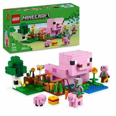 LEGO Minecraft The Baby Pig House Toy Constructor Set 238 Pieces Rose/green/brown