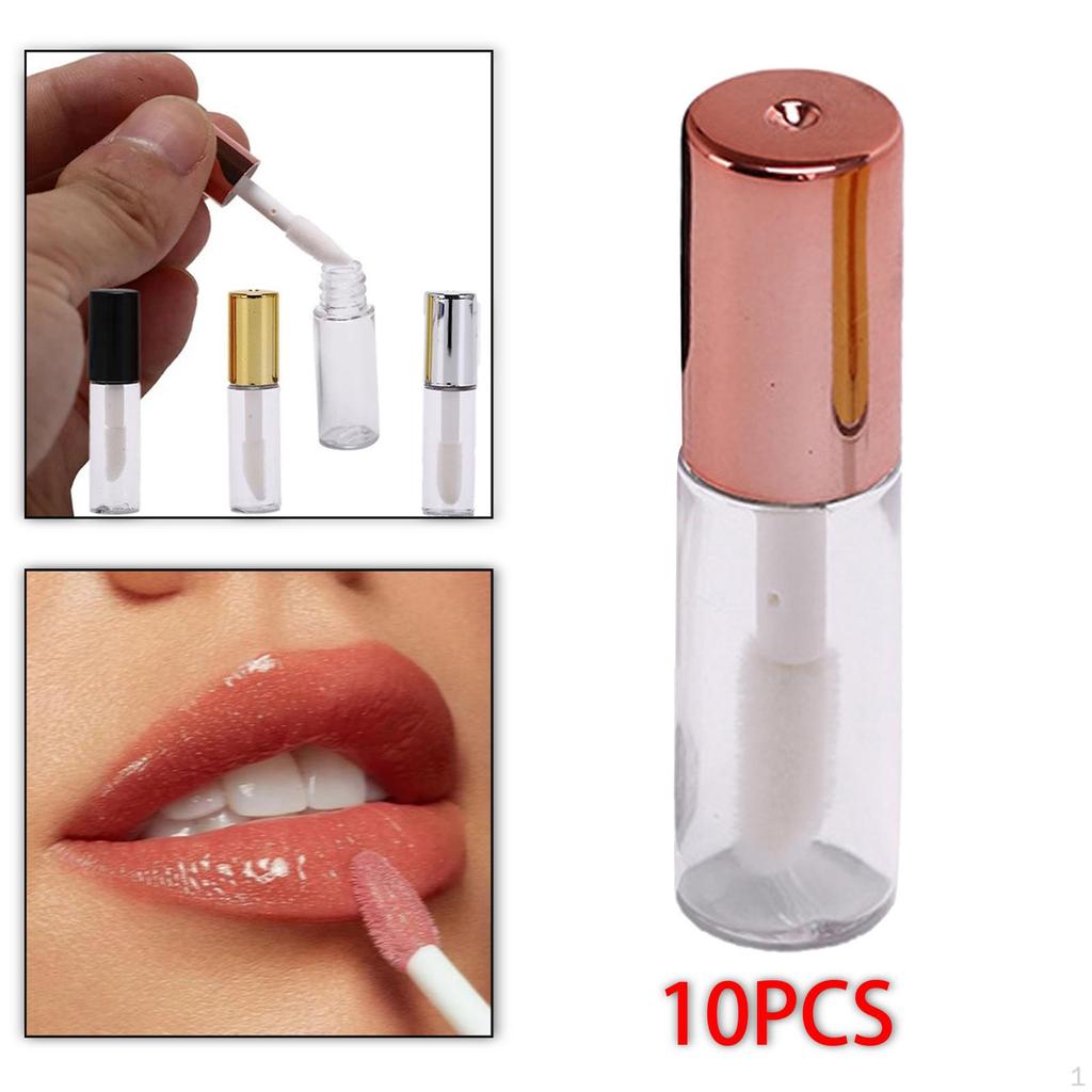 10 Pieces 1.2ml Mini Reusable Clear Empty Lip Gloss Containers Travel Bottle Tube
