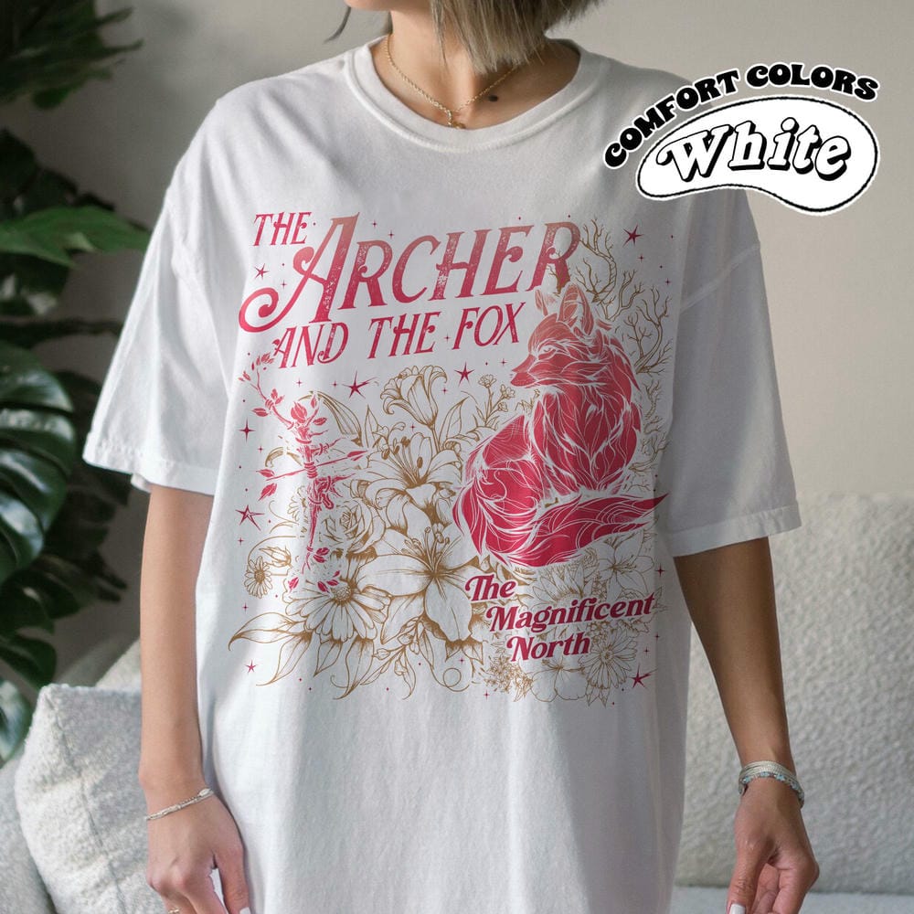 The Archer And The Fox Print Shirt Gift For Readers Bookish Apparel Unisex Tee Cotton Shirt Fantasy Apparel Y2K Top Streetwear
