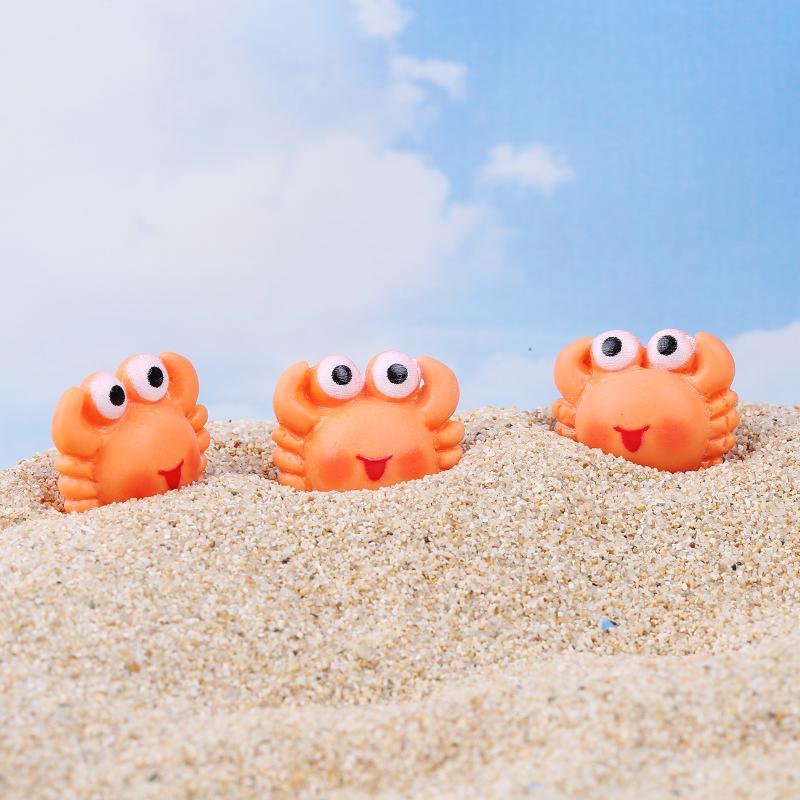 10Pcs Luminous Mini Crab Resin Figurine, Marine Scene Decor For Moss Micro Landscape, Creative Desktop & Car Ornaments
