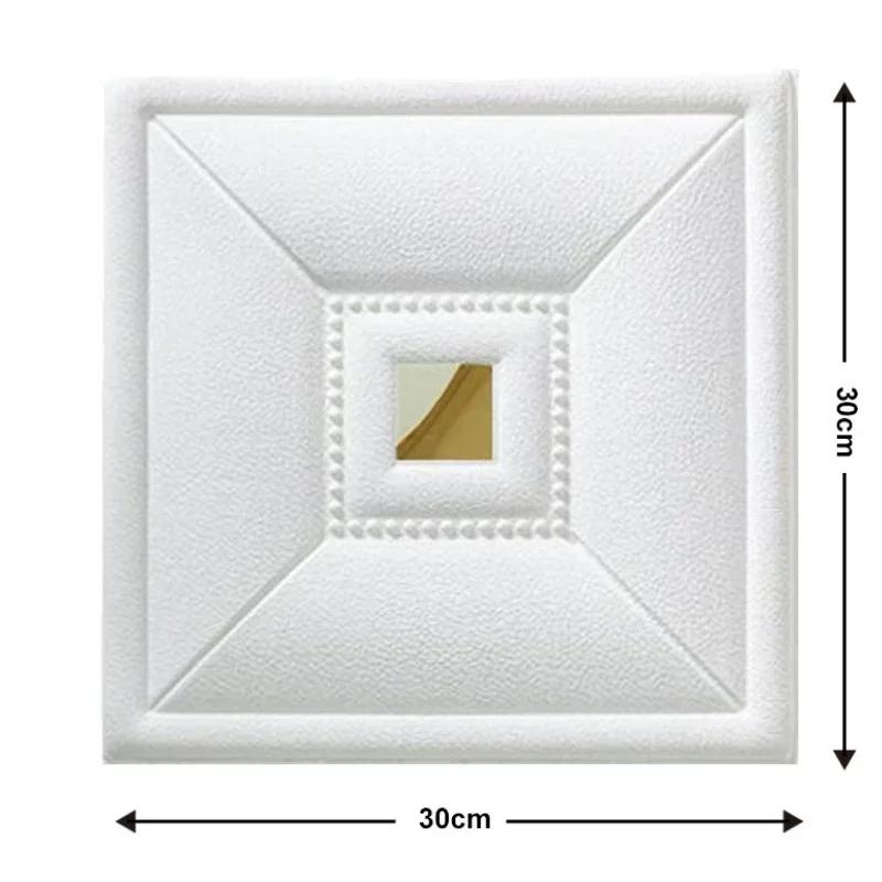 30x30CM DIY 3D Wall Panels Stickers Self Adhesive Waterproof Wallpaper Retro Sticker for Home Living Room Bathroom Decoration