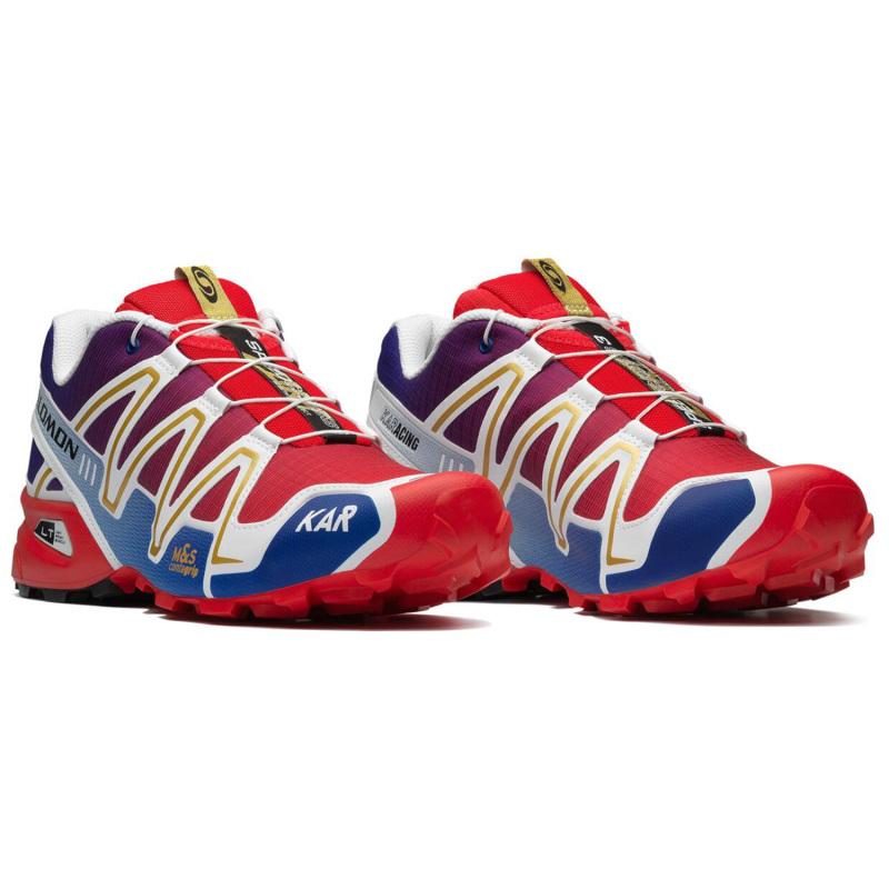KAR L'Art De L'Automobile x SALOMON Speedcross 3 Scarpe da Outdoor Basse Antiscivolo Resistenti all'Usura Unisex Rosse Blu Sneakers 476745