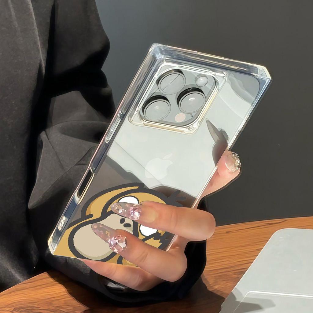 Clear Square Back Tube Case Protection For iPhone 11 13 15 Plus 14 Pro Max 16 ProMax 12 Anti-Oxygen,Whimsical Duck Pattern Casing