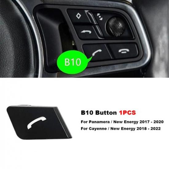 1x Matte Black Car Steering Wheel Switch Button Fix For Porsche Panamera 2017-20