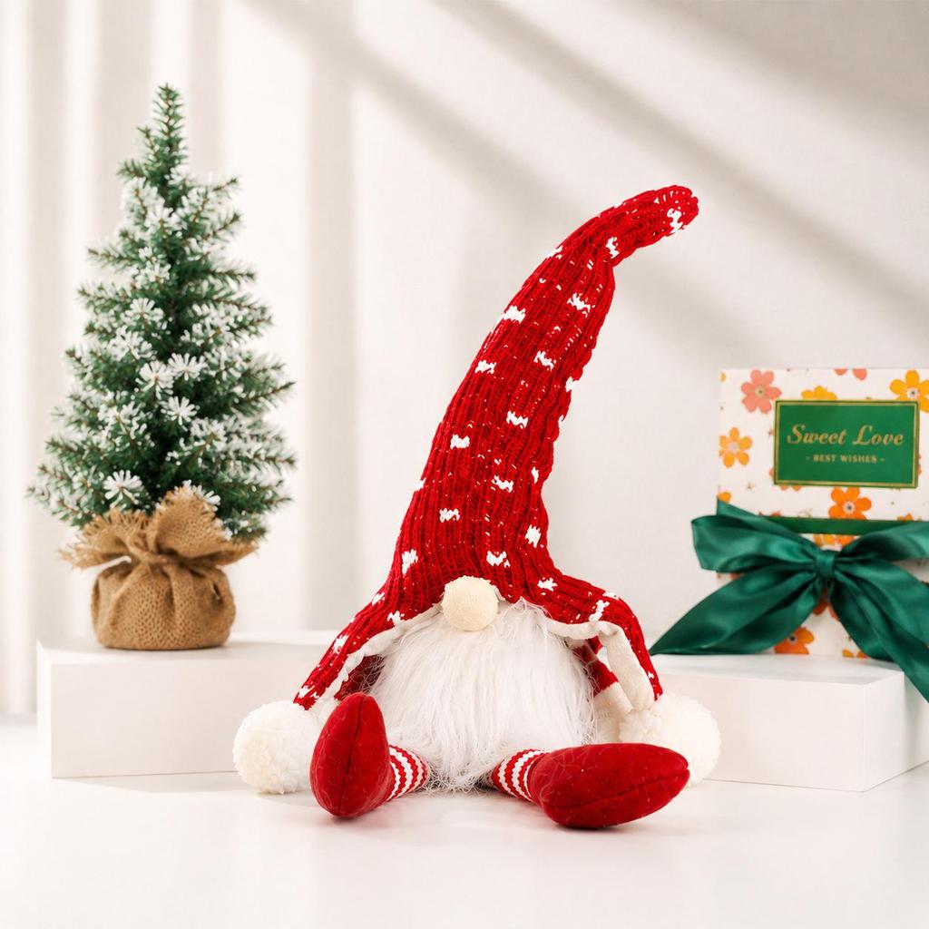 Luminous Gnome Plush Doll Christmas Decoration with Long Legs