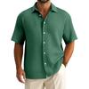 Men's Summer Solid Color Lapel Short-Sleeved Shirt Men's Casual Fashion Short-Sleeved Shirt