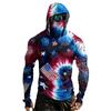Men's Casual Raglan Sleeve Hoodie Long Sleeve Sun Protection Shirt Lightweight Breathable Fabric with Graphic Print for Outdoor Sports