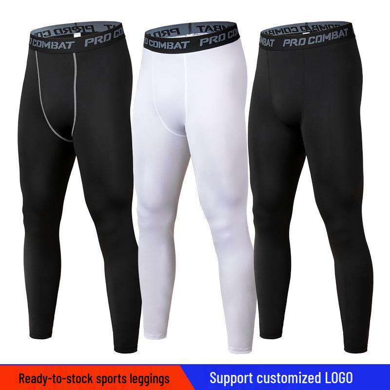 Herrars snabbtorkande sporttights: Andningsbara elastiska byxor för löpning, basket och cykling