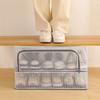 Waterproof PVC Foldable Underbed Shoe Box with Transparent Lid & Steel Frame