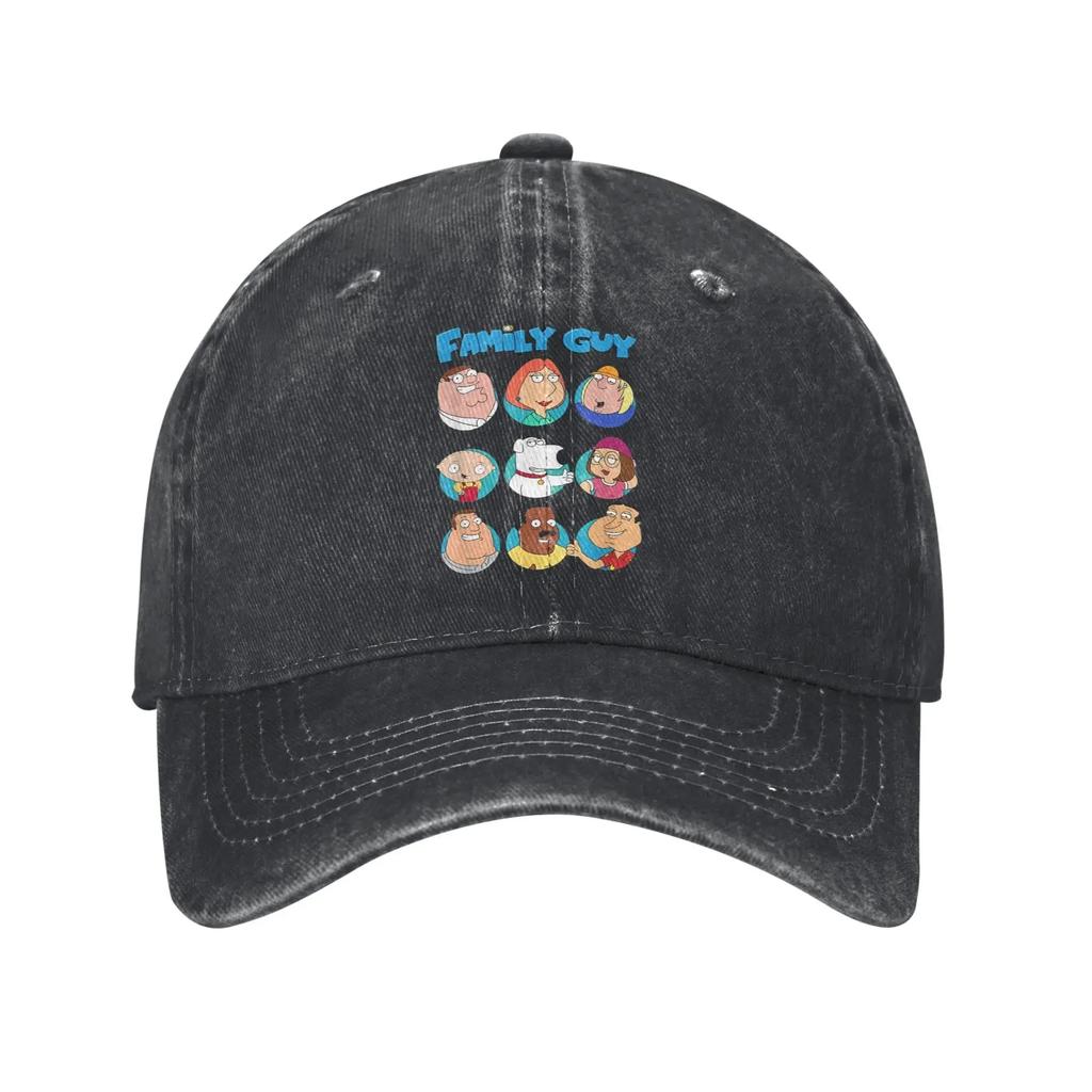 aVintage Families Cartoon Baseball Caps Unisex Distressed Washed Sun Cap Outdoor All Seasons Travel Adjustable Hats Cap